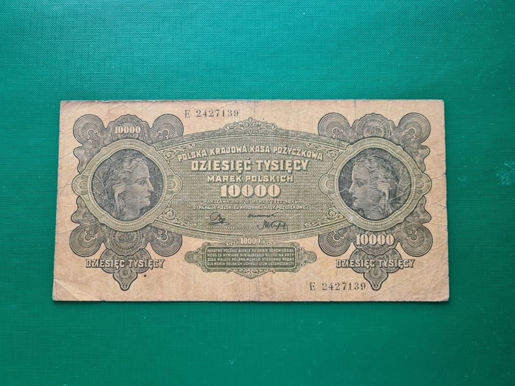 Sprzedam banknot 10000 Marek Polskich 1922r, seria E