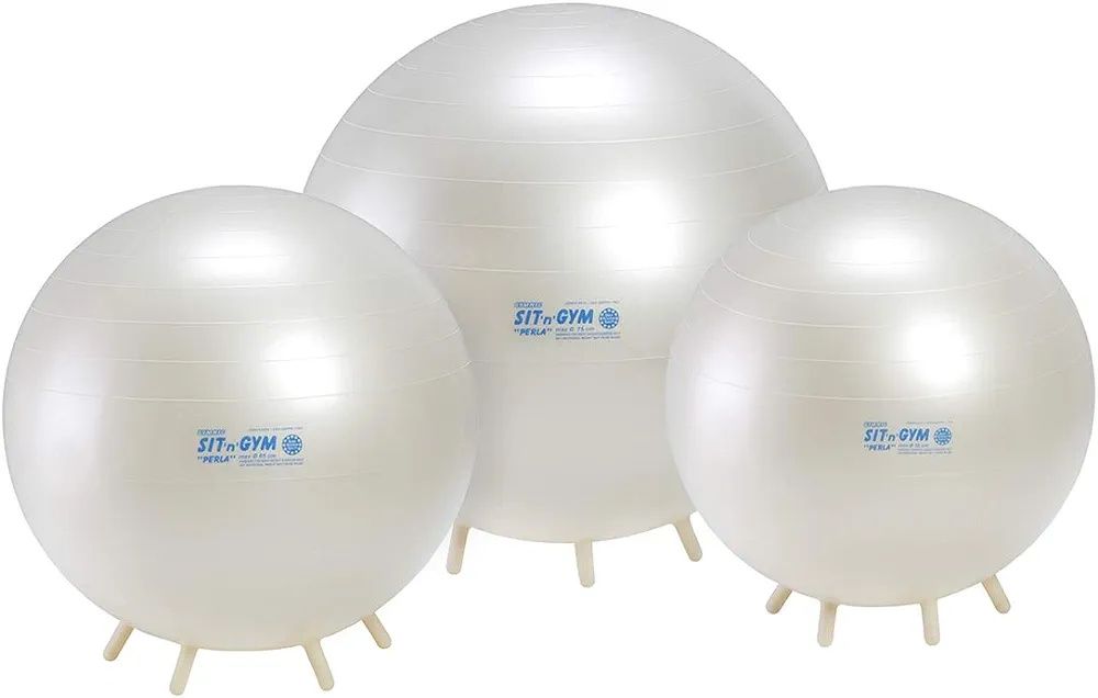 Piłka dmuchana do ćwiczeń rehabilitacji biały perłowy 55cm sit n gym