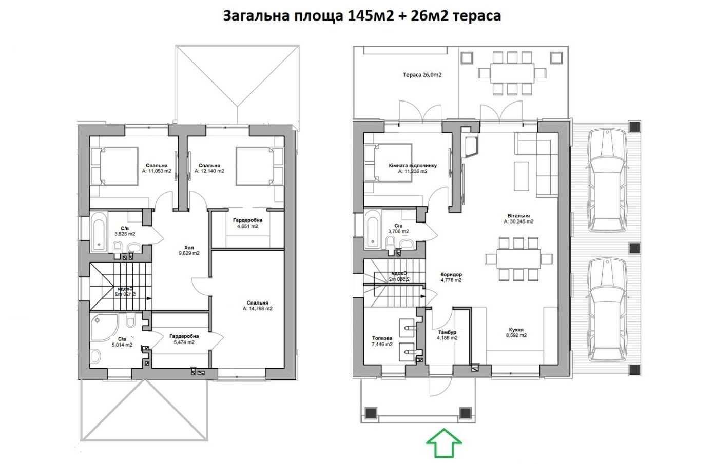 Готовий будинок з керамоблоку у Бучі. ТЕРАСА  26 кв.м