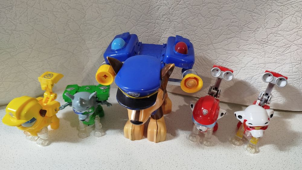 Маршал,Крепыш,Гонщик,Рокки Большие фигурки Оригинал Щенячий патруль