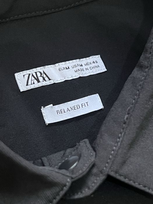 ZARA (M) Overshirt Polo Black Nylon мужской овершот рубашка поло ориги