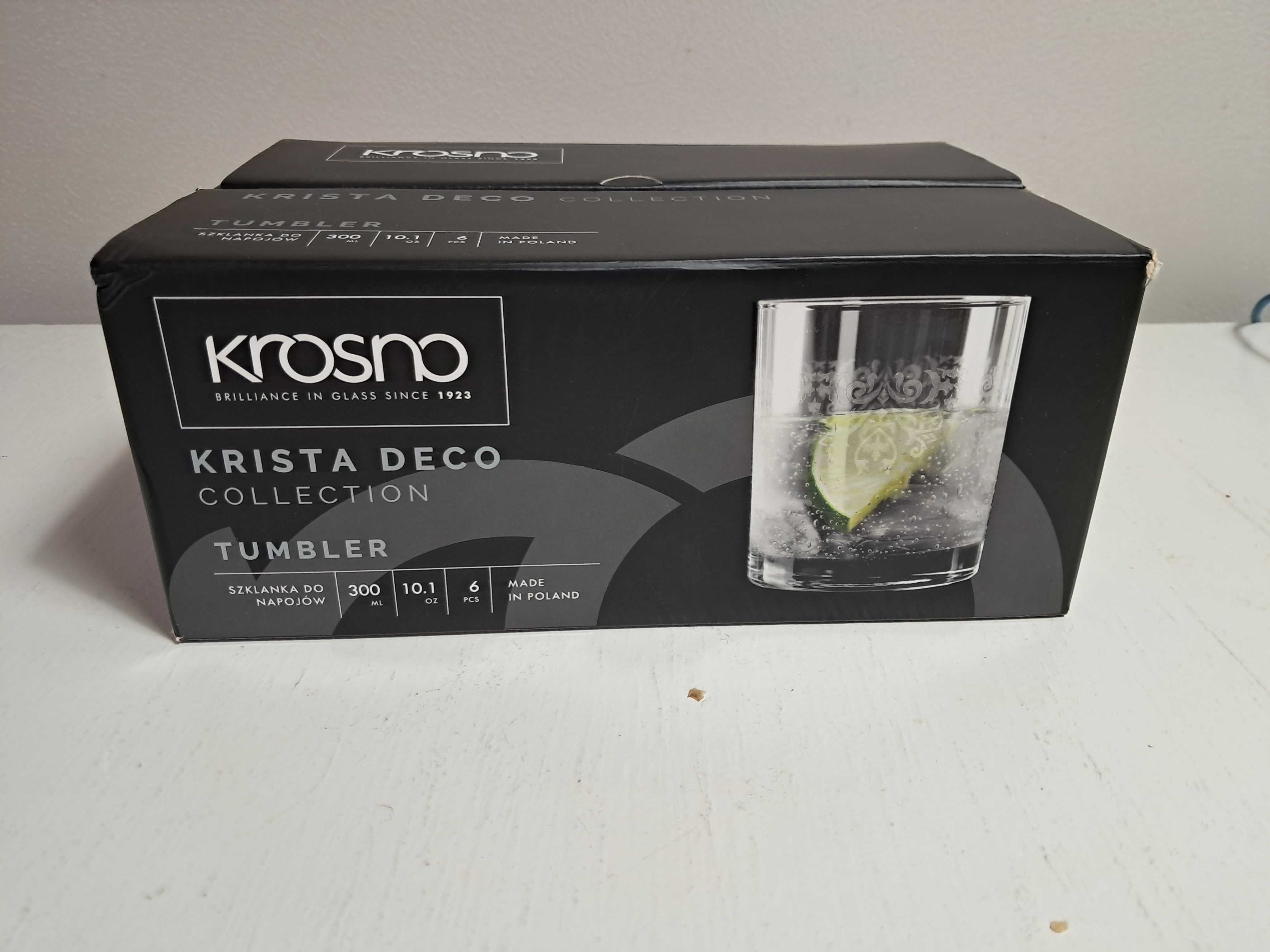 Szklanki do whisky Krosno Krista Deco 300 ml (6 sztuk) NOWE