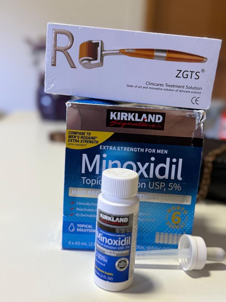 Monoxidil kirkland + dermaroller
