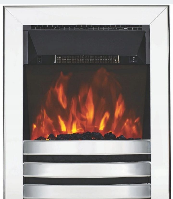 Kominek elektryczny Langham 2kW z efektem chromu