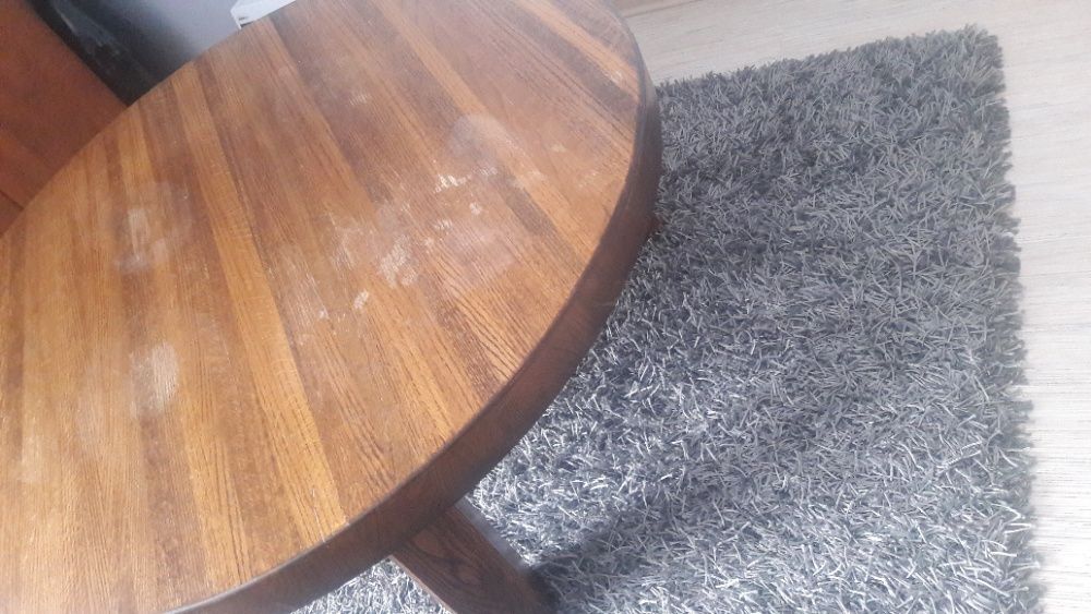 Stolik drewniany dębowy okrągły 115 cm/ 48 cm stół lite drewno dąb