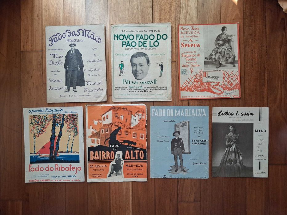 Conjunto 7 Partituras para Piano Antigas (1940/1945) - Fado