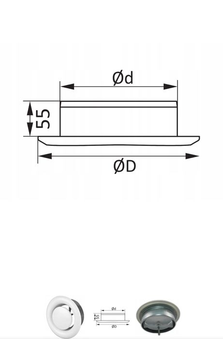 Anemostat sufitowy wywiewny 125 mm