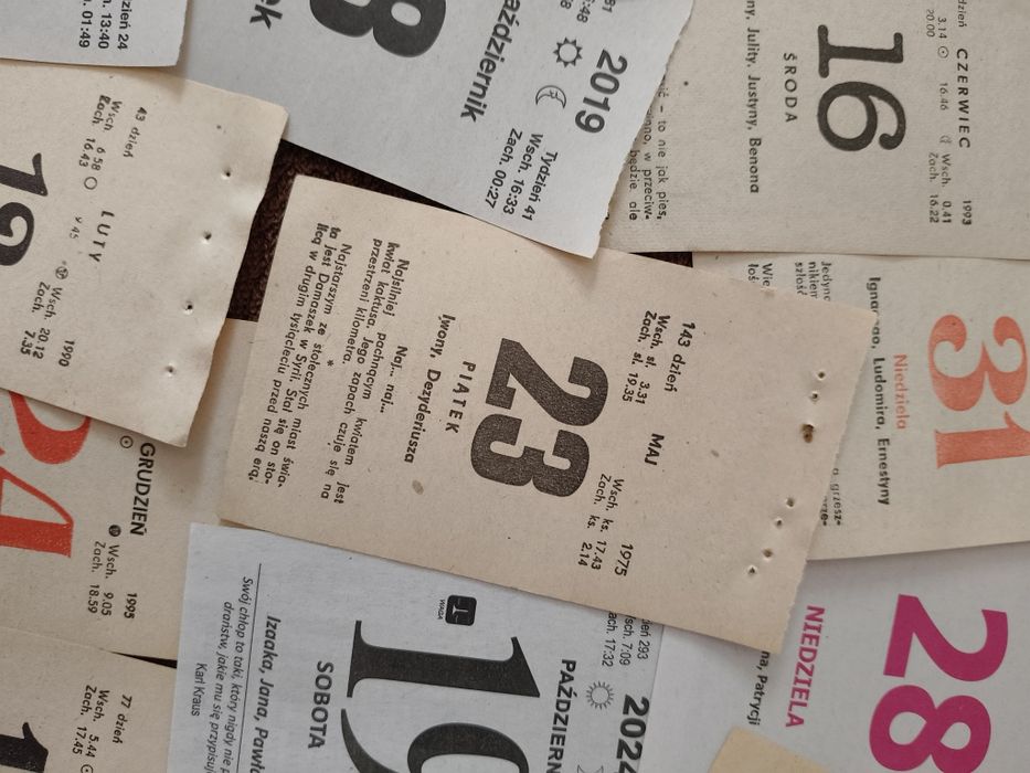 Urodziny 50 lat kartka z kalendarza 1975 prezent prl