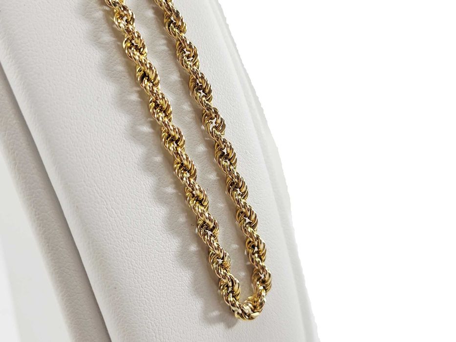 ZB230 Śliczna solidna złota bransoletka 375 splot kordel 19 cm