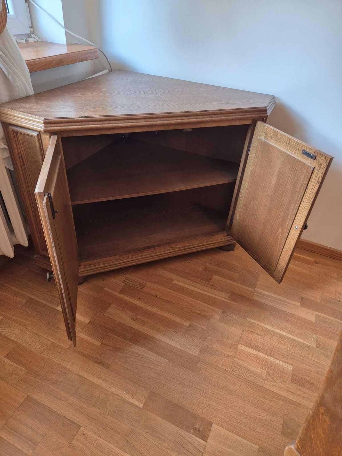 Szafka RTV debowa, narożna