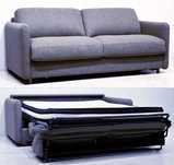 Sofa 4os szaro-niebieska z materacem 200 x 160 STELAŻ WŁOSKI ! NOWA !
