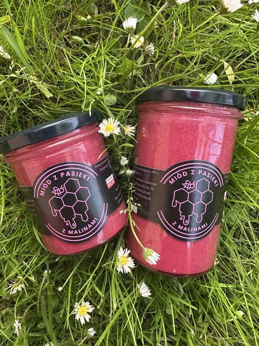 Miód malinowy z mailnami 730g (duży)