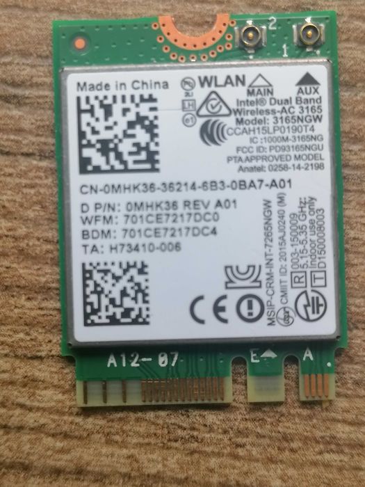 Karta sieciowa Wifi Intel 3165NGW