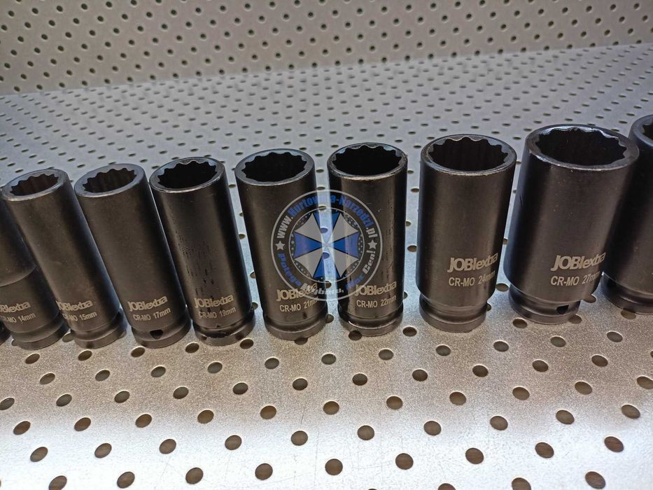 Nasadki udarowe 1/2" 12kątne długie 10-32mm 13el nasadki dwunastokątne