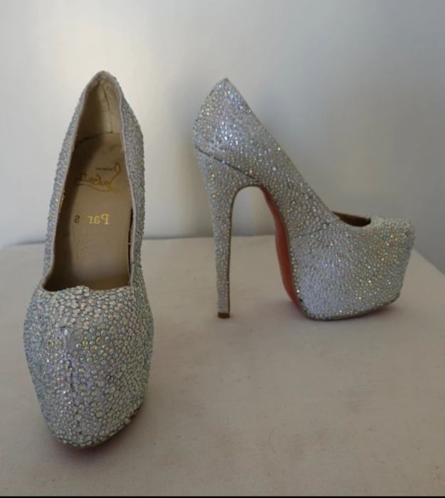 Sapatos Christian Louboutin DAFFODILE 160 SWAROVSKI SILVER