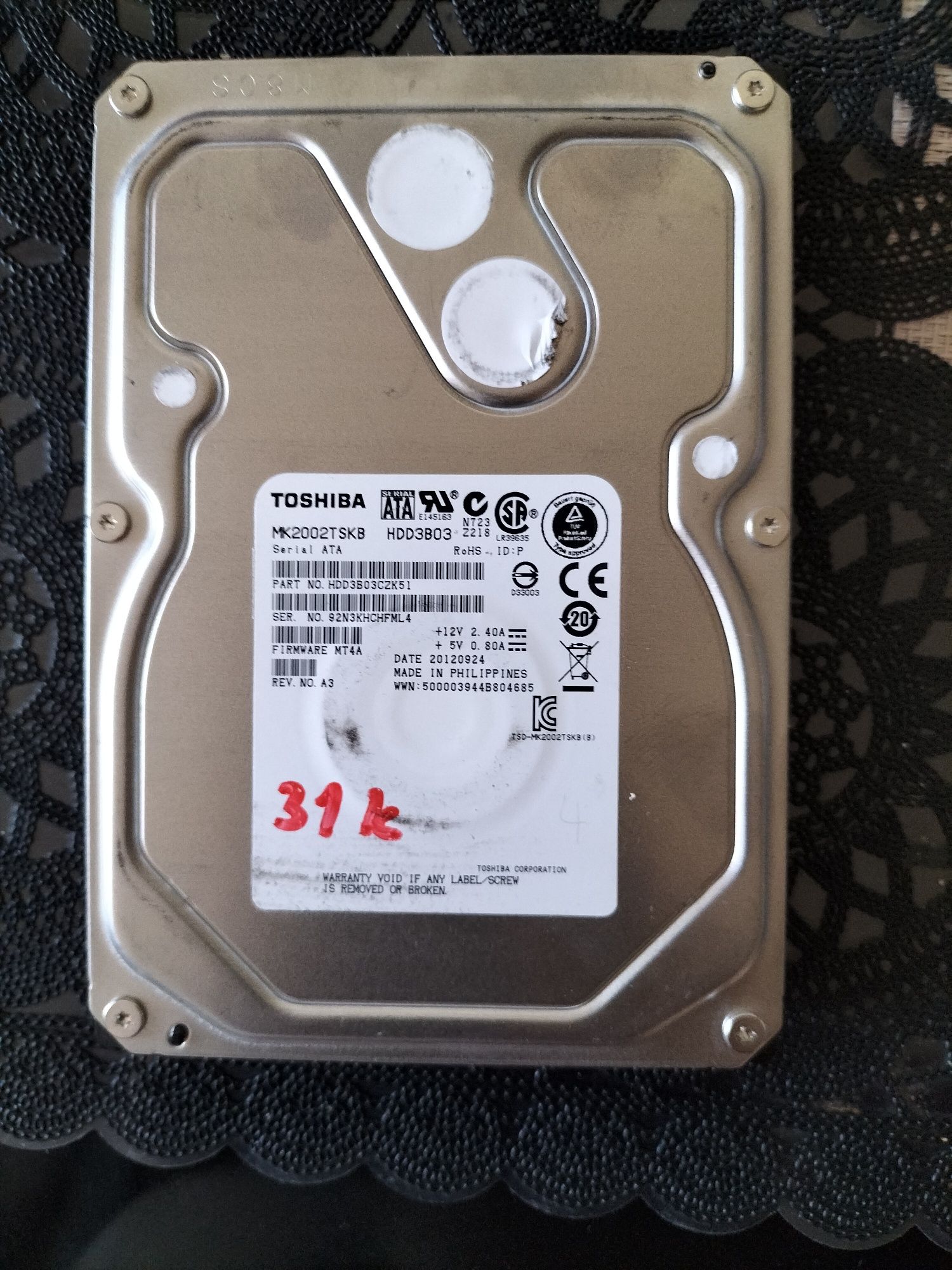 HDD Toshiba 2tb ata