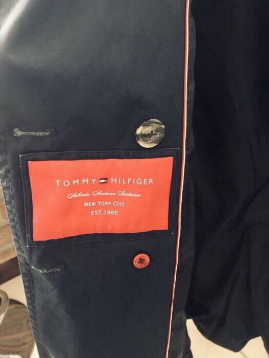 TOMMY HILFIGER Trencz rozmiar L granatowy!