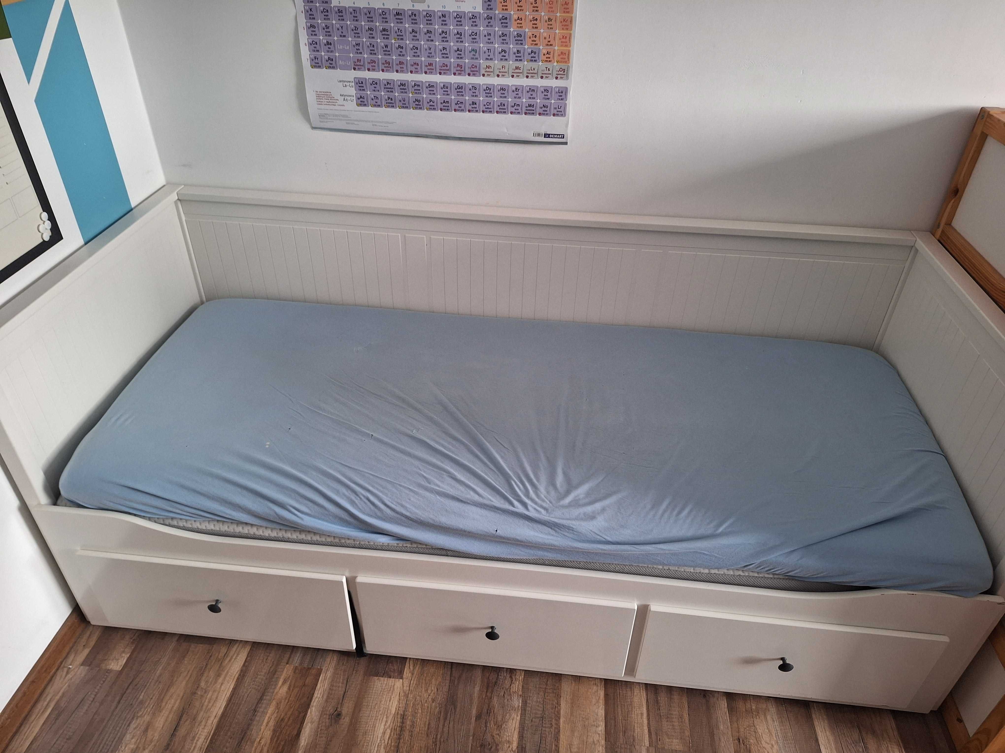 HEMNES
Łóżko z 3 szufladami, 1 materace  80x200 cm