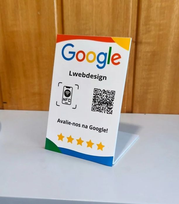 Placa Digital NFC/QR Code Personalizada – Ganhe Avaliações 5 Estrelas
