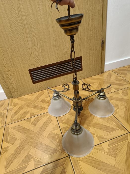 KOMPLET Lampa wisząca 3 ramienną + kinkiet