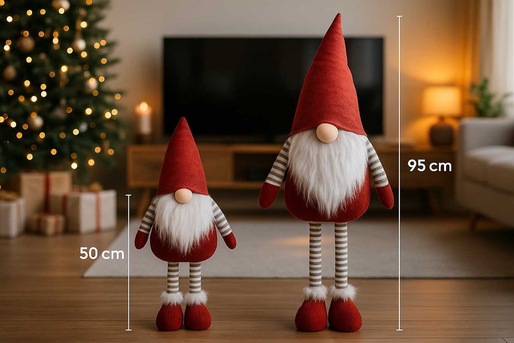 Nowy Skrzat Krasnal 50-95cm XL Świąteczny Skrzaty Świąteczne