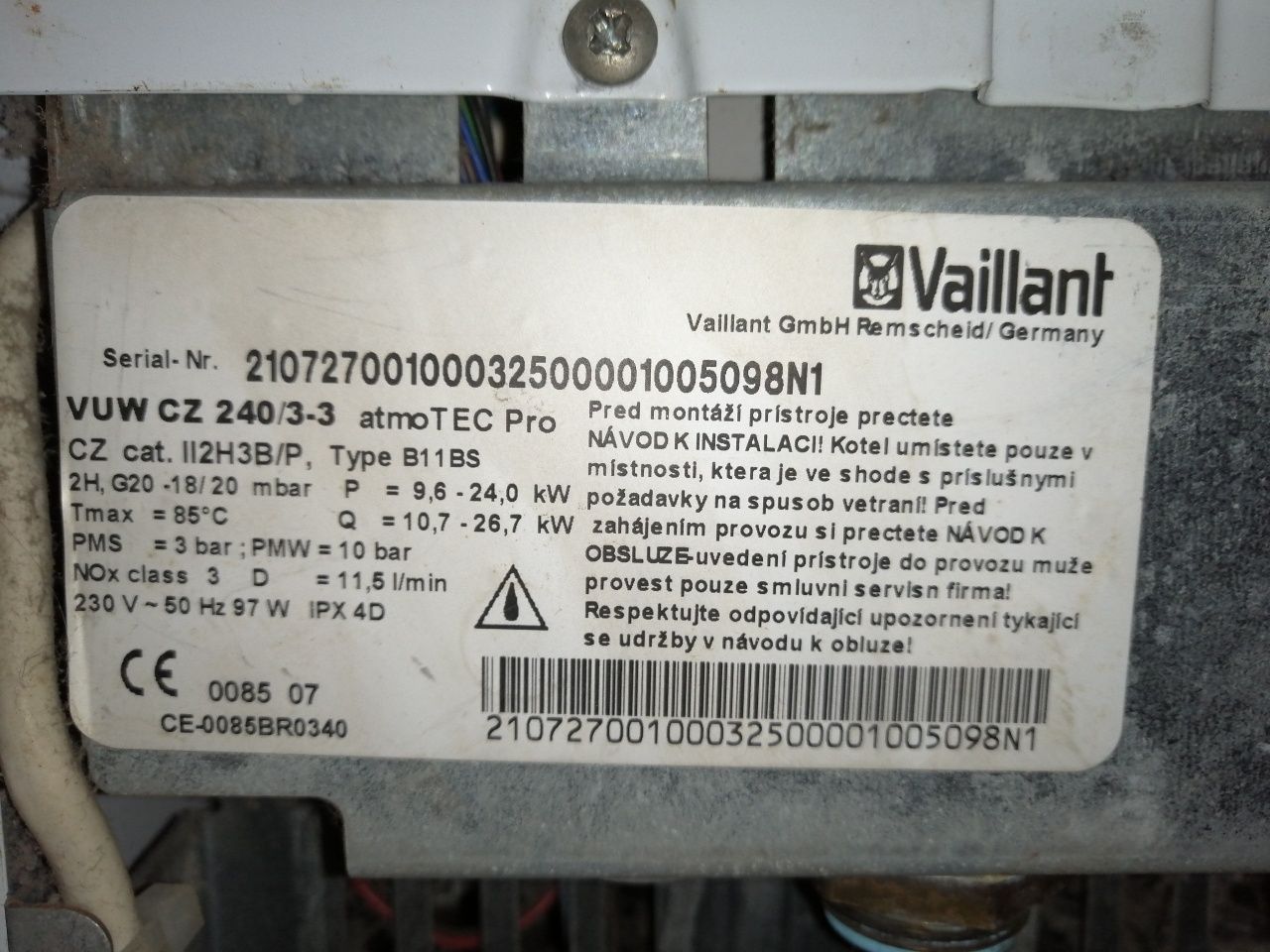 Котел атмосферний, двоконтурний Vaillant