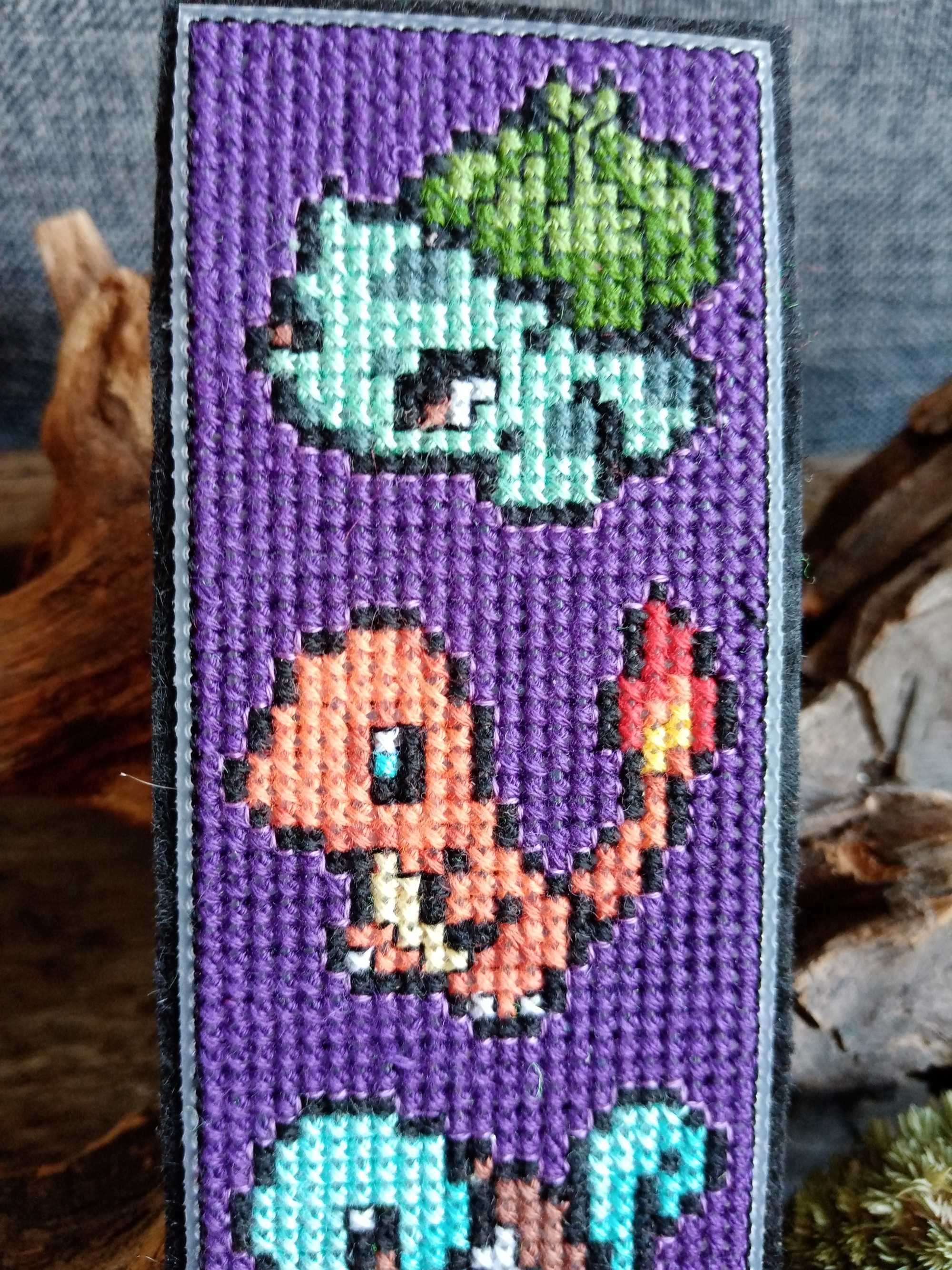 Wyszywana ręcznie zakładka do książki, rękodzieło, handmade