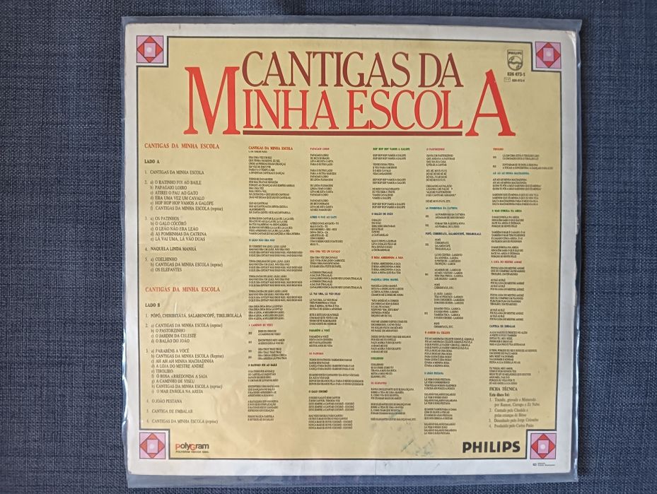 Disco Vinil antigo Cantigas da minha escola de Cândida Branca Flor