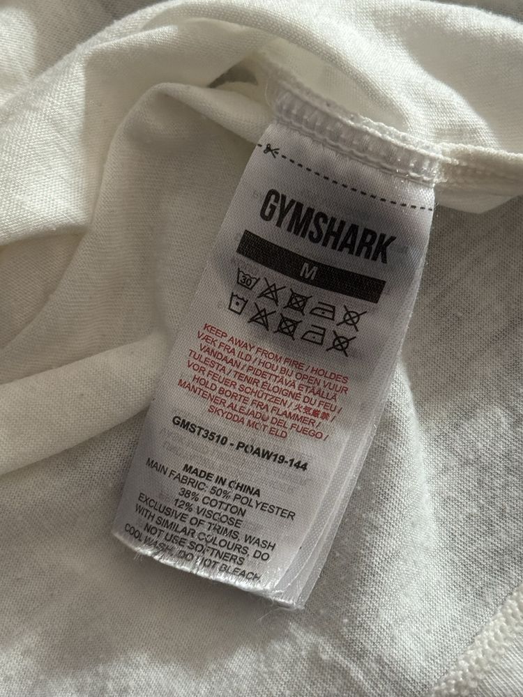 Koszulka Gymshark M logowana biała kremowa hit