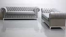 SYR nowy fantastyczny komplet 3+3 MAX SOFA KANAPy szary welur zestaw