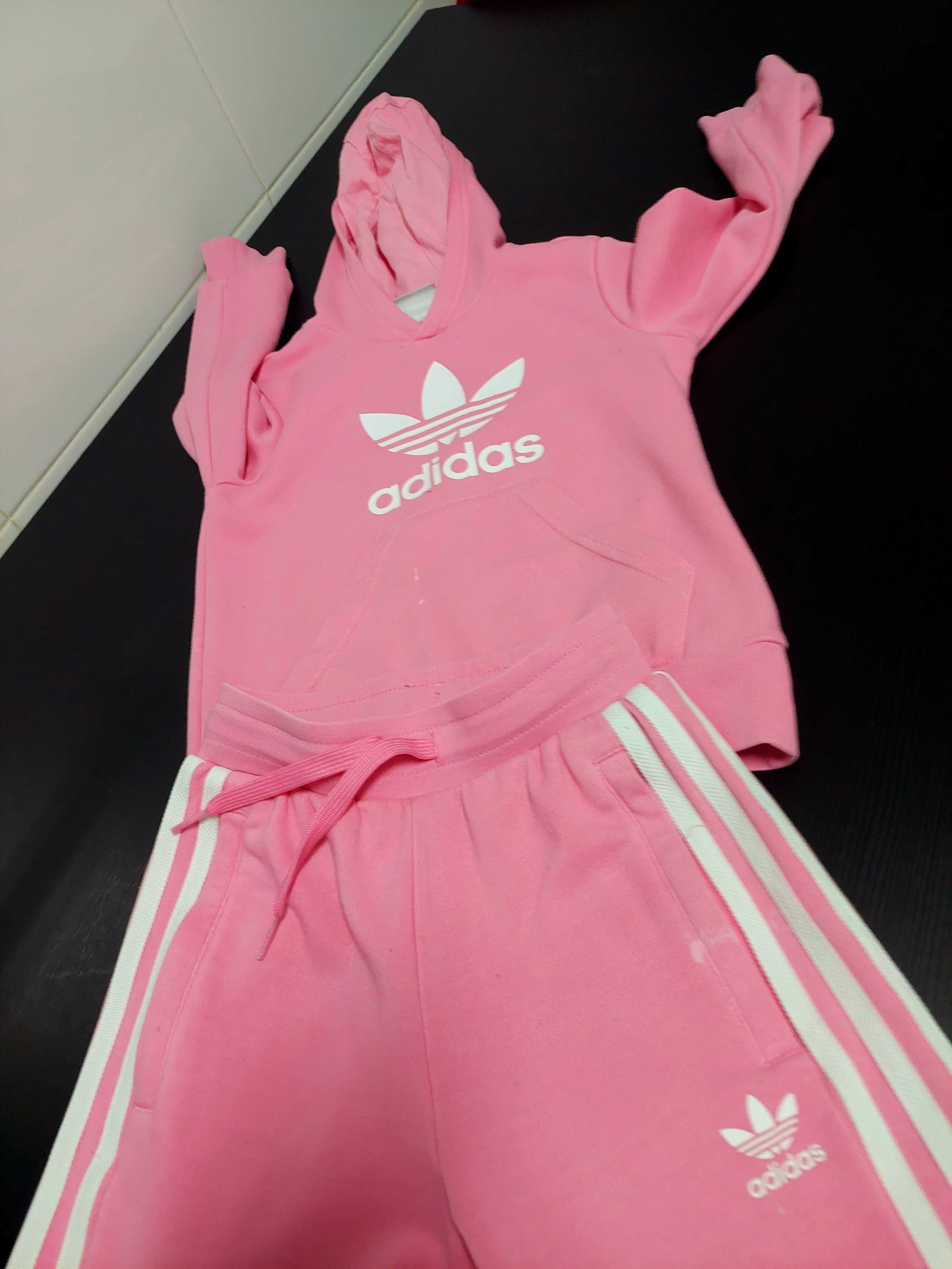 Fato treino menina adidas em rosa