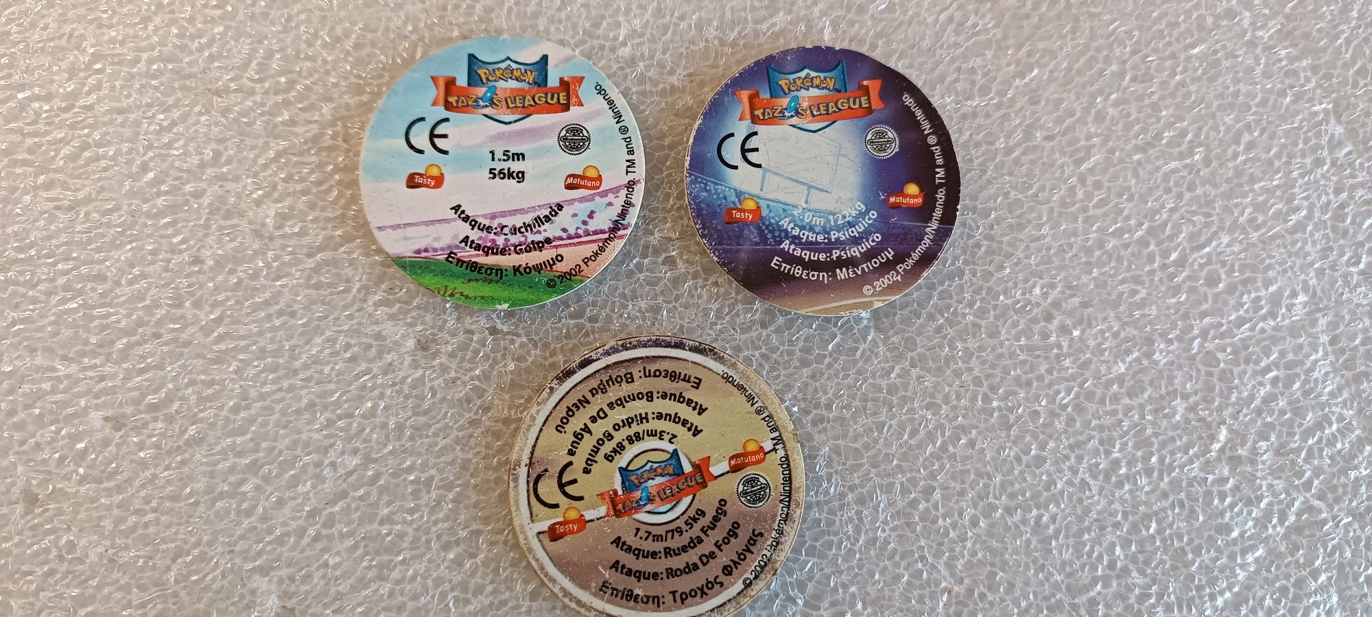 3 raros antigos Pokémon tazos da MATUTANO