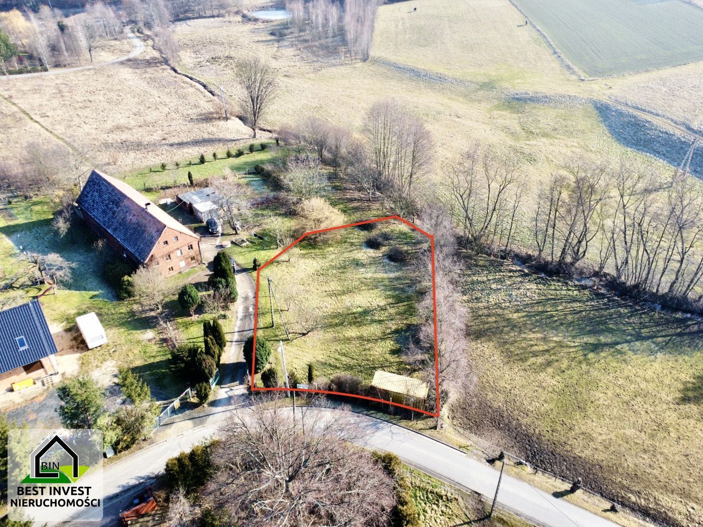 Działka budowlana 1187 m2 - Krzewie Małe
