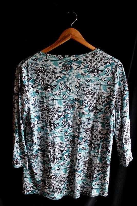 Bluzka w delikatne wzory z elastyczny materiał plus size vintage retro