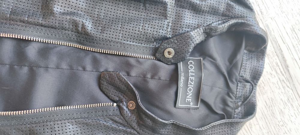 Кожаная куртка черная весна-осень