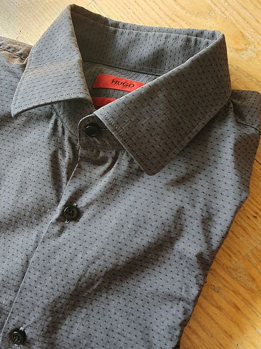 Szara koszula męska. Hugo Boss, slim fit, 39 15 1/2