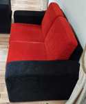 Sofás 2 lugares preto e vermelho