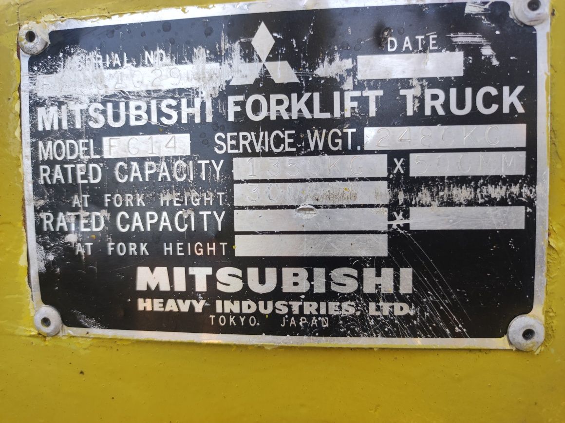 Wózek Widłowy Mitsubishi FG14 LPG Maszt Duplex 3,2m