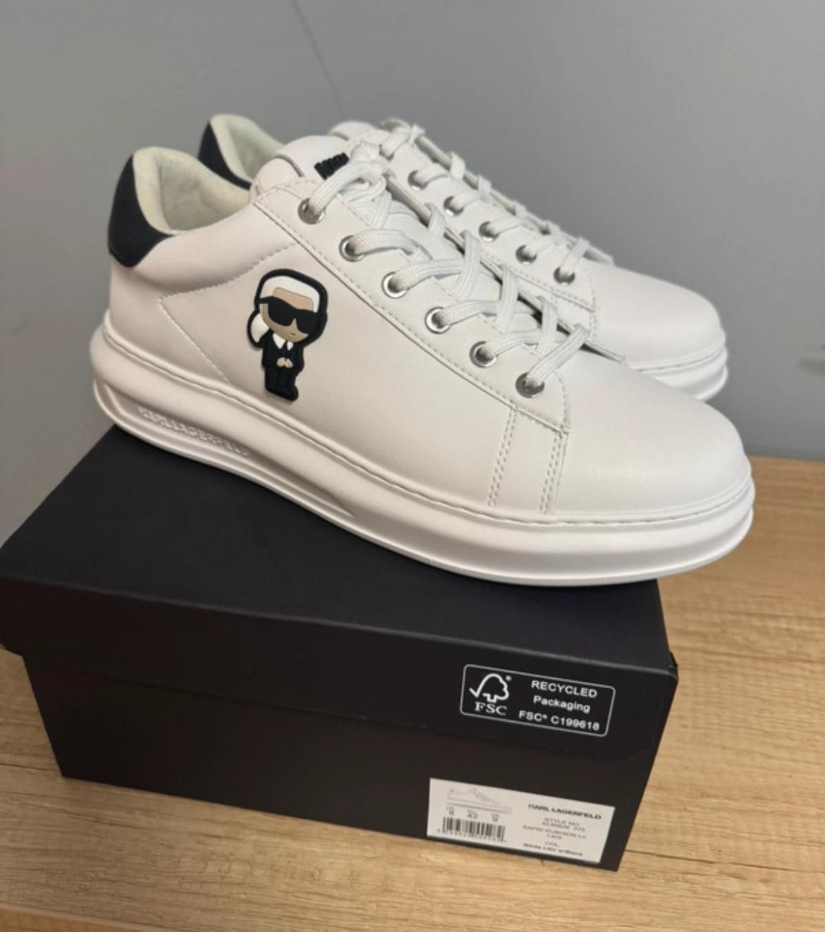 Nowe buty Karl Lagerfeld białe z czarnym sneakers sportowe męskie
