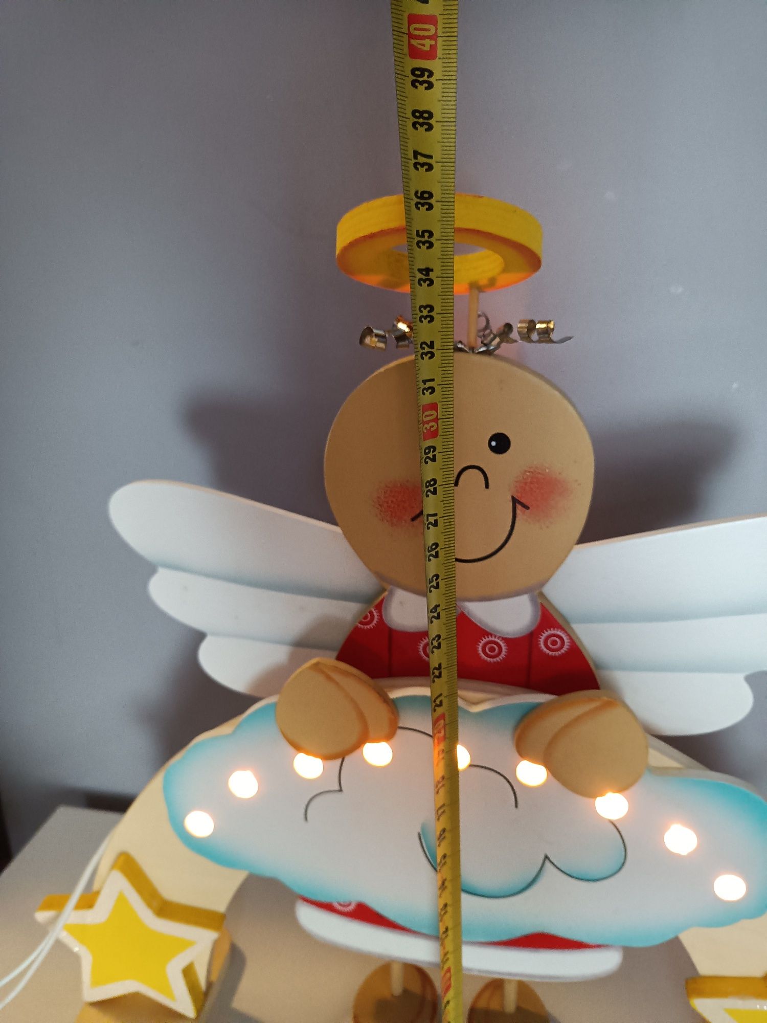 Lampka drewniana aniołek Led Small foot prezent dla dziecka