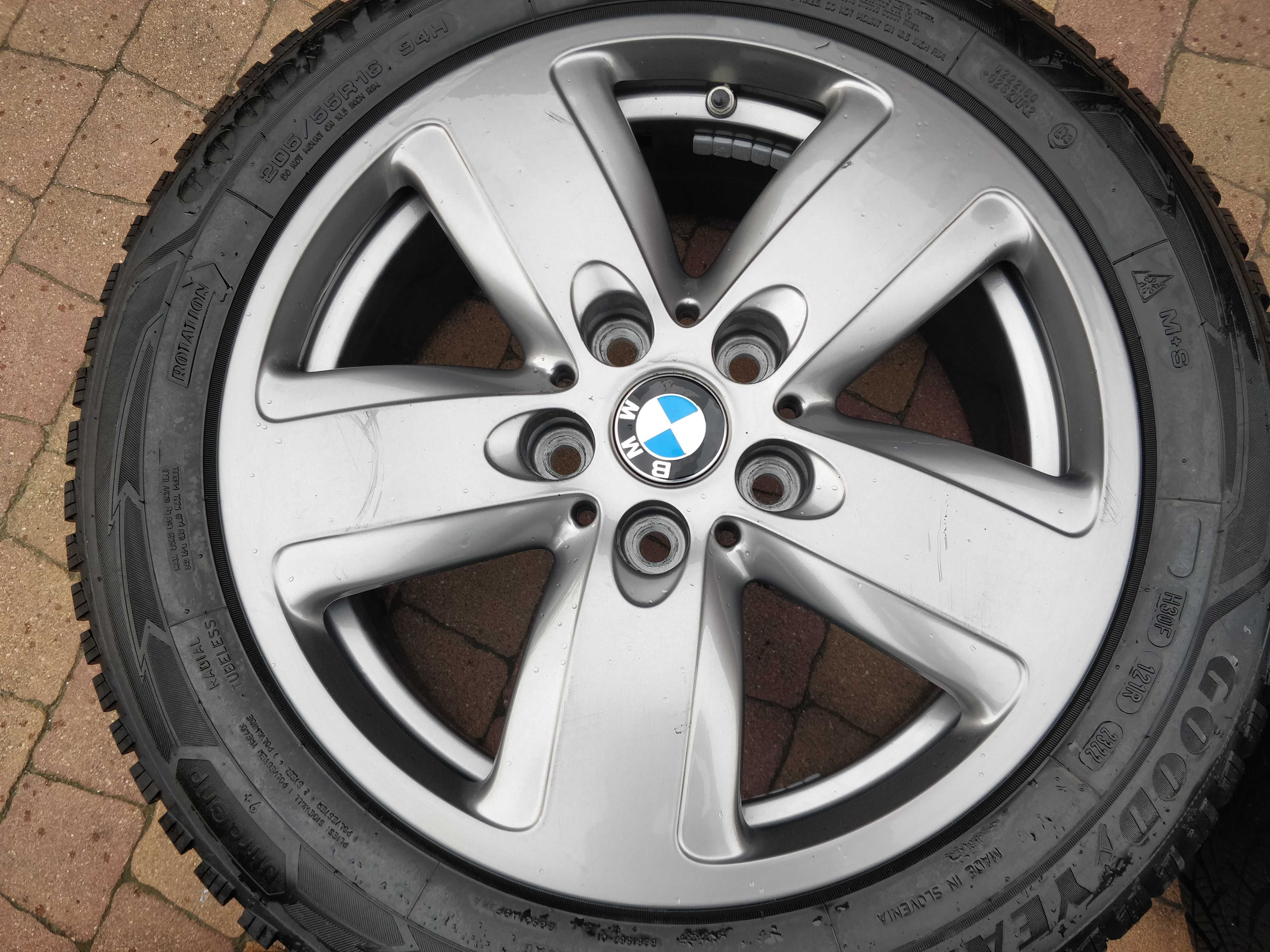 3114. Koła zimowe BMW 2 F45 5x112 ET47 205/60/16 8.5mm 2023r jak nowe