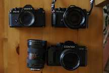 Lentes carl zeiss e camera analogica yashica
