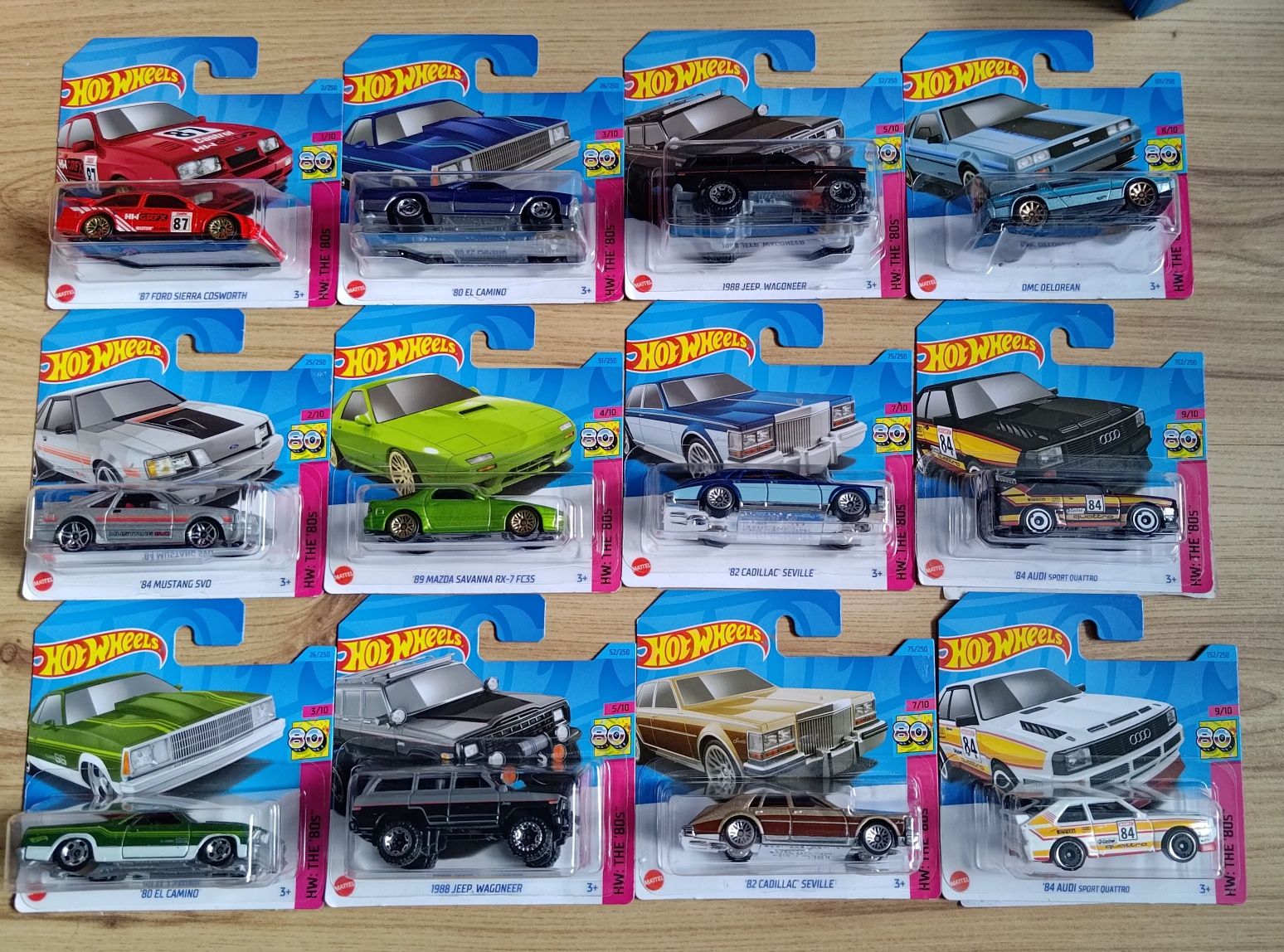 Hot Wheels The '80S ford,mustang,audi,jeep,cadillac