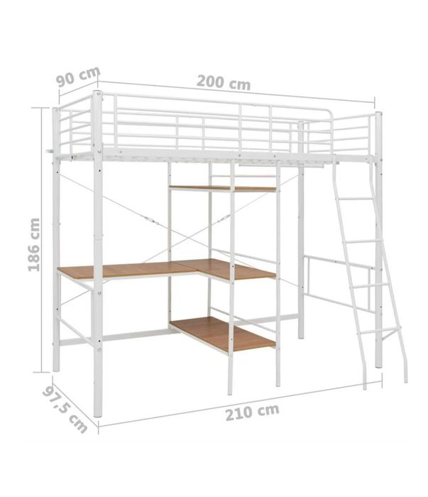 Cama beliche com secretária