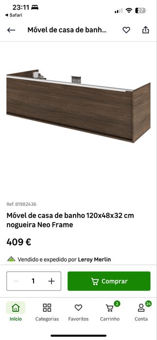 Movel Casa Banho Novo 120x48 C/ Tampo