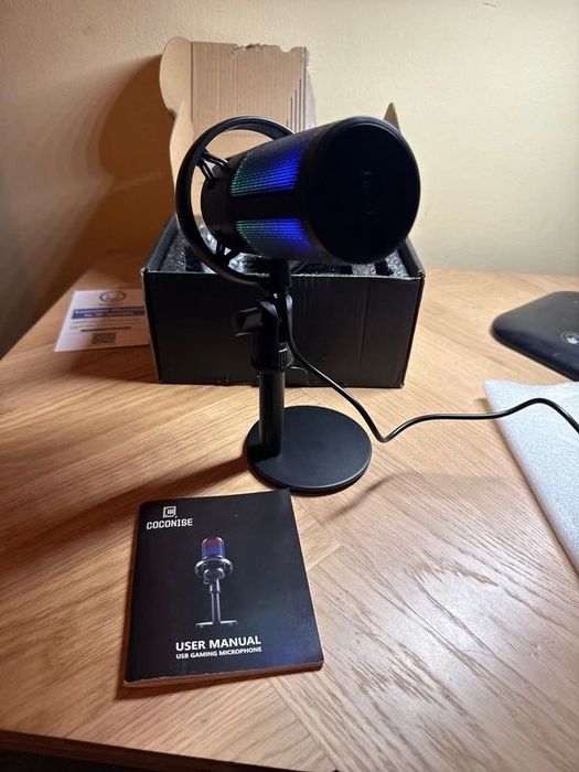 ME6S Gamingowy mikrofon RGB do streamingu podcastów