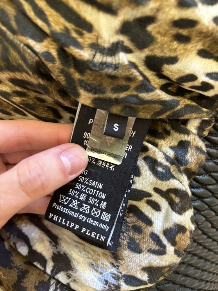 Жіноча шкіряна куртка Philipp Plein з хутром, оригінал, розмір s