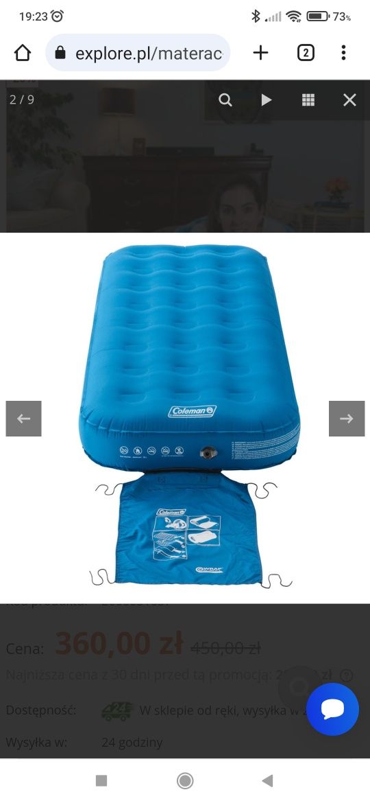 Materac coleman extra durable airbed single