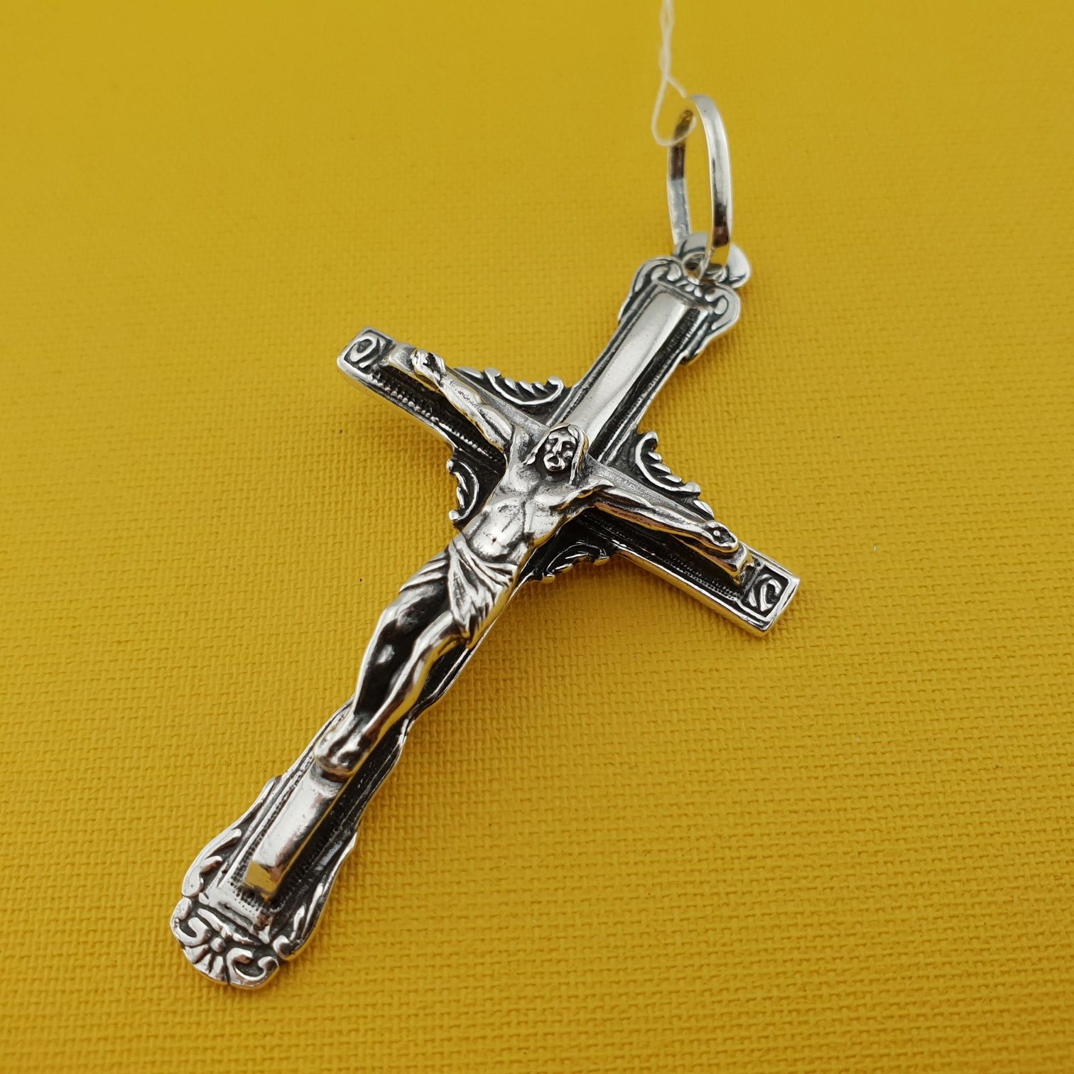 Крупный серебряный крестик. Великий чоловічий срібний хрест 12 грам