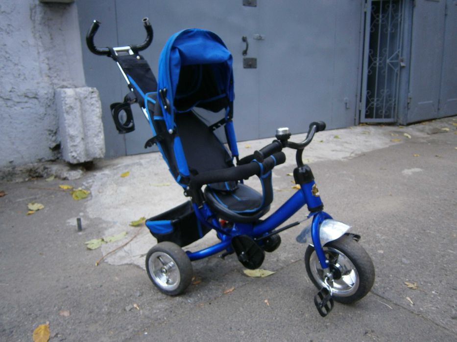 Велосипед-коляска трехколесный с родительской ручкой управления